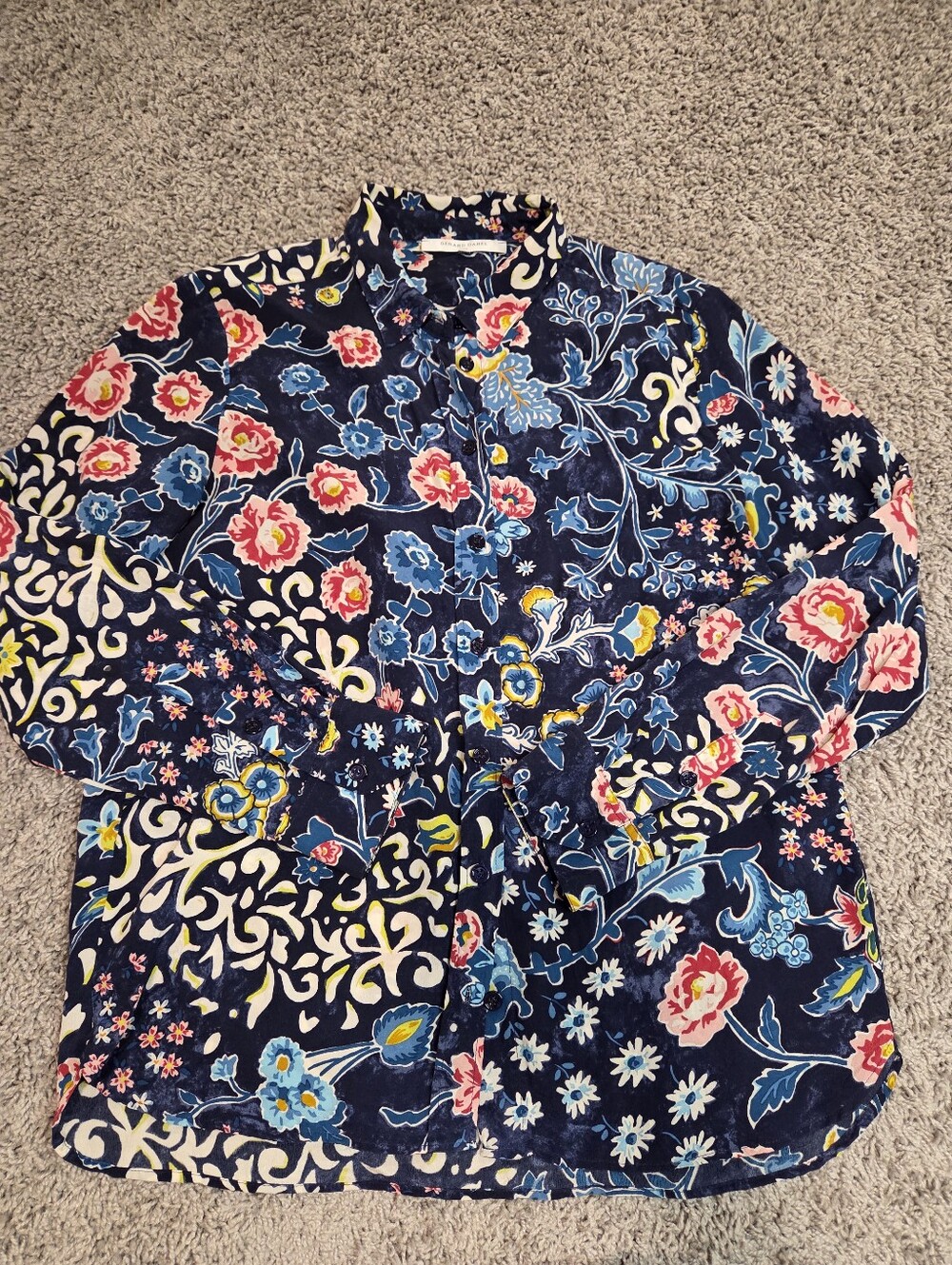 Gerard Darel Silk Floral Shirt, Size M